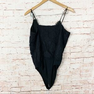 Wayf Black Lace Bodysuit Size Medium
